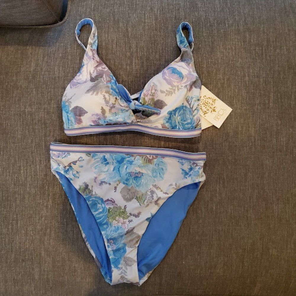 Becca Women's Floral High Waisted Swim Bikini Set Size Large $130 - Picture 10 of 16